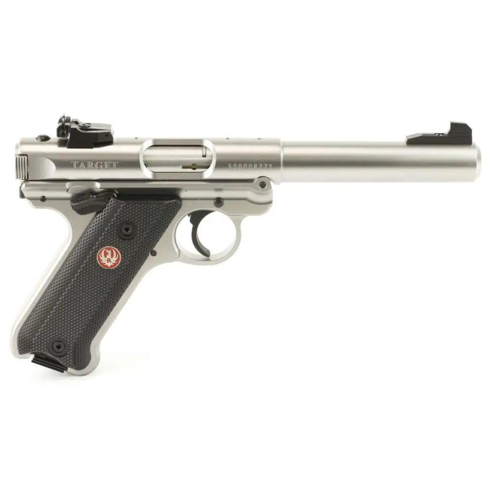 6028-14160354.webp RUGER MRK IV TRGT 22LR 5.5" STS BLK GRP ADJ SGHT 10RD - Image 1