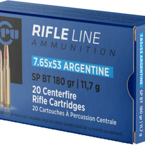 PPU 7.65X53 ARGENTINE MAUSER - 180GR JSP 20RD 10BX/CS