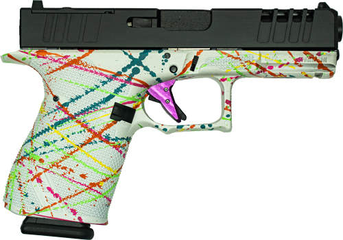 GL19SWHT.jpg GLFA 19 STRIKER 9MM 4" 15 SHOT - BLK SLIDE SPLATTER WHITE FRAME - Image 1