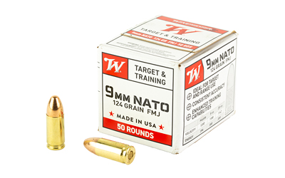WNW9NATO50_1.jpg WIN USA 9MM NATO 124GR FMJ 50/1000 - Image 1