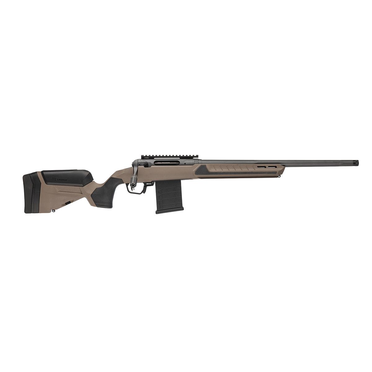 https3A2F2Fmedia.chattanoogashooting.com2Fimages2Fproduct2FBV326742FBV326691.jpg Savage 110 Core Tactical Rifle 308 Win 10rd Magazine 24" Threaded Fluted Barrels Coyote Tan Synthetic Stock - Image 1