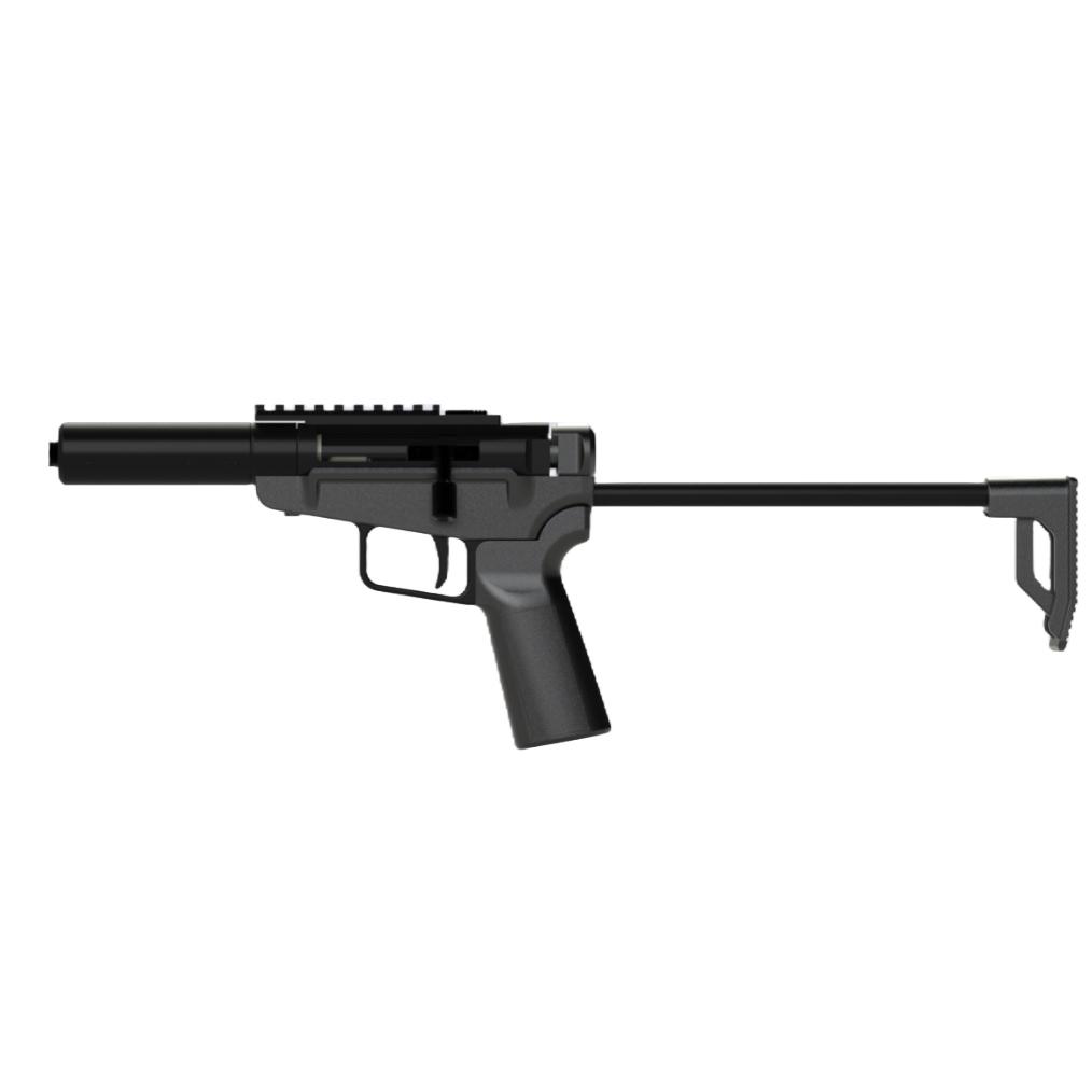 https3A2F2Fmedia.chattanoogashooting.com2Fimages2Fproduct2FDKSA1232FDKSA1231.jpg Dark Mountain Stowaway Handgun 9mm Luger Single Shot 5" 1/2x28 Threaded Barrel Black with Brace Adapter - Image 1