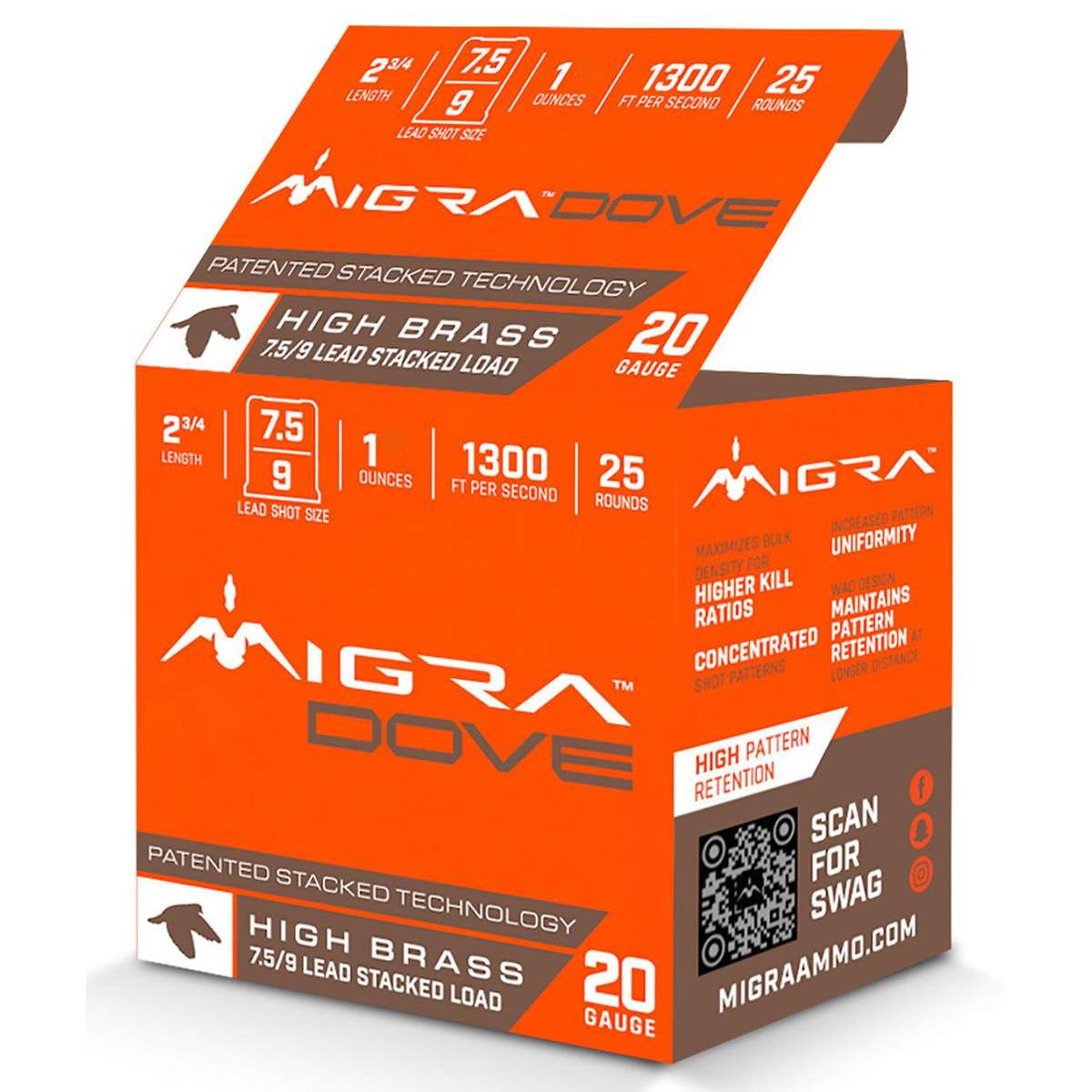 https3A2F2Fmedia.chattanoogashooting.com2Fimages2Fproduct2FERM20LF7592FERM20LF7591_1.jpg Migra Field Lite Stacked Shotshells 20ga 2-3/4" 1oz 1350 fps #7.5 & #9 25/ct - Image 1