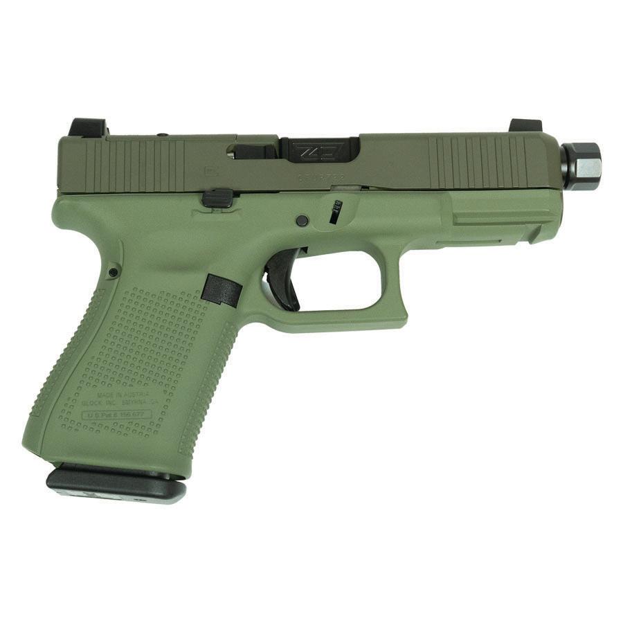 Glock V-Series Model 19 OD Green Cerakote Handgun 9mm Luger 15rd Magazines (3) 4.6" Threaded Barrel Austria Made - Image 1