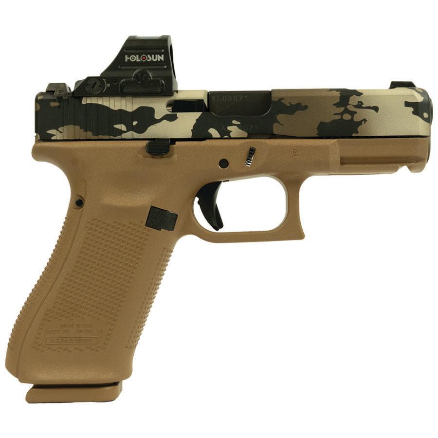 Glock V-Series Model 19x OR Camo Handgun 9mm Luger 17rd Magazines (3) 4.02" Ported Barrel Holosun 407C X2 - Image 1