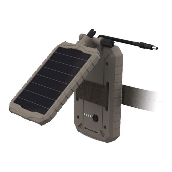 https3A2F2Fmedia.chattanoogashooting.com2Fimages2Fproduct2FGMSTCSOLP2FGMSTCSOLP5X-2.jpg StealthCam Solar Power Panel 3000 Mah 10ft Insulated Metal Cable USB Port - Image 1