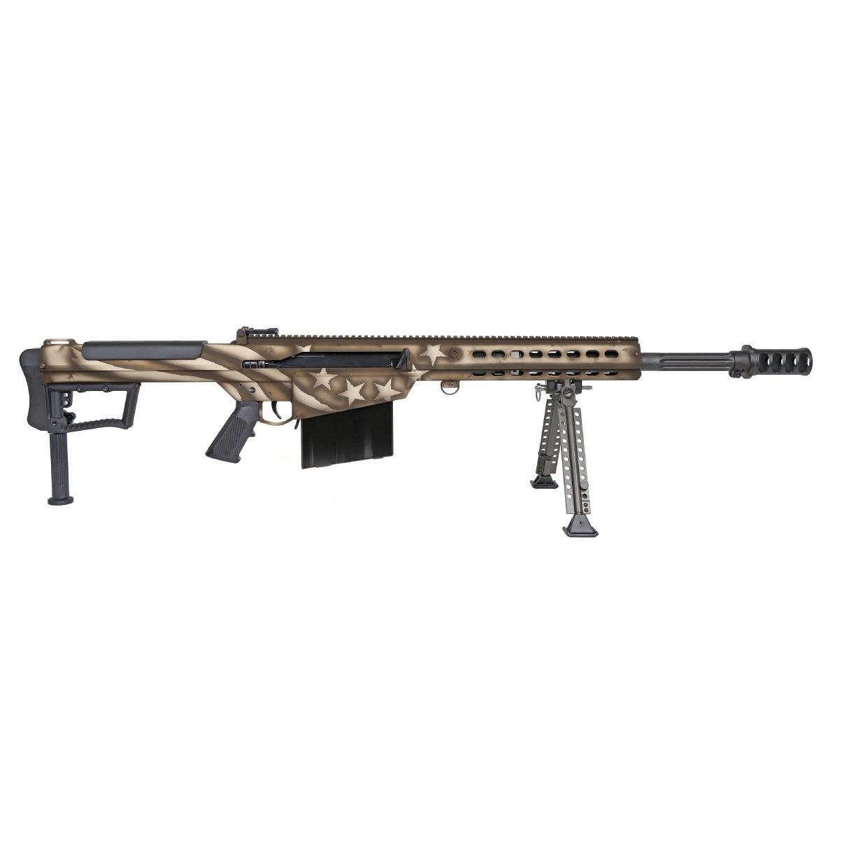 https3A2F2Fmedia.chattanoogashooting.com2Fimages2Fproduct2FGX201532FGX201531.jpg Barrett M107A1 America 250th Anniversary Rifle Package 50 BMG 10rd Magazine 20'' Fluted Barrel Tomahawk Coin and Case - Image 1