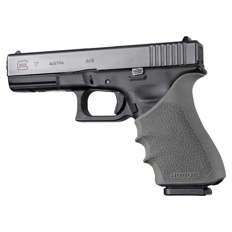 https3A2F2Fmedia.chattanoogashooting.com2Fimages2Fproduct2FHA170322FHA17032-1.jpg Hogue HandAll Beavertail Handgun Grip Sleeve for Glock 17 Gen 3-4 Slate Grey - Image 1
