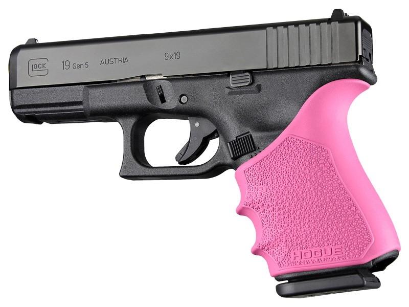 https3A2F2Fmedia.chattanoogashooting.com2Fimages2Fproduct2FHA170572FHA17057.jpg Hogue HandAll Beavertail Grip Sleeve Glock 19 23 32 38 Gen 1-2-5 Pink - Image 1