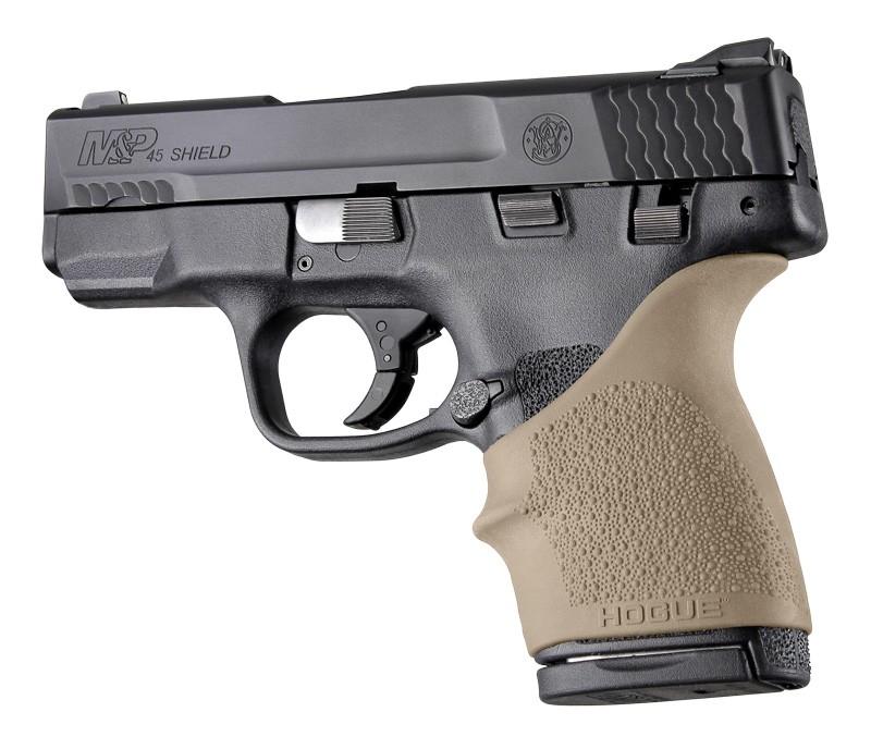 https3A2F2Fmedia.chattanoogashooting.com2Fimages2Fproduct2FHA183032FHA18303.jpg Hogue HandALL Beavertail Grip Sleeve S&W M&P Shield 45 Kahr P9/P40/CW9/CW40 FDE - Image 1