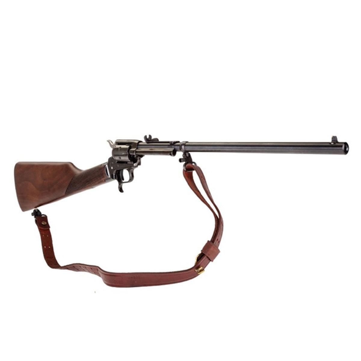 https3A2F2Fmedia.chattanoogashooting.com2Fimages2Fproduct2FHXBR226B16HSLS2FHXBR226B16HSLS.jpg Heritage Rough Rider Rancher Carbine .22 LR 6rd Capacity16" Barrel Walnut Stock Buckhorn Sight & Sling - Image 1