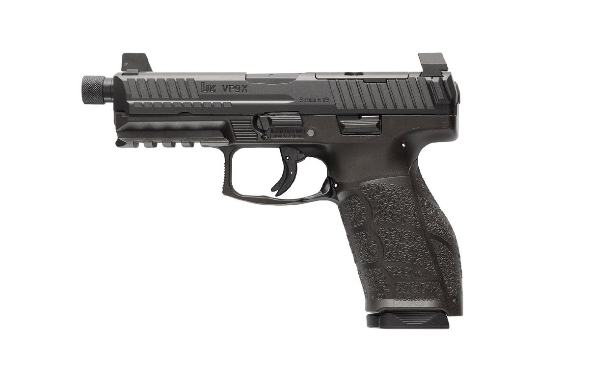 https3A2F2Fmedia.chattanoogashooting.com2Fimages2Fproduct2FHZ810012252FVP9A1-X-VP9A1-X-Tactical-Left-_-Brightened.jpg H&K VP9A1 X Tactical Optic Ready Handgun 9mm Luger 10rd Magazines(2) 4.7" Threaded Barrel Black - Image 1