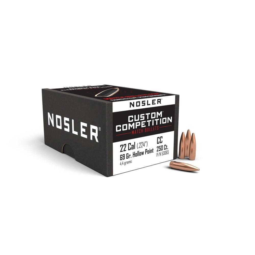 https3A2F2Fmedia.chattanoogashooting.com2Fimages2Fproduct2FNO530652FNO53065-1.jpg Nosler Custom Competition Rifle Bullets .22 cal .224" 69 gr HPBT 250/ct - Image 1