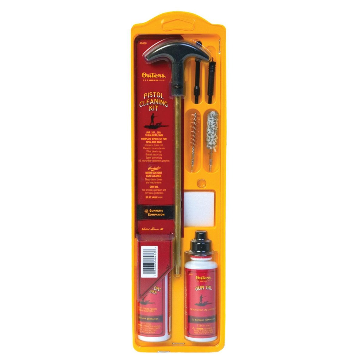https3A2F2Fmedia.chattanoogashooting.com2Fimages2Fproduct2FOU464102FOU46410.jpg Outers Clamshell Universal Cleaning Pistol Kit - .22 cal - Image 1