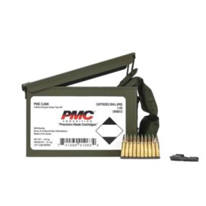 PMC Rifle Ammunition 5.56 NATO 62 gr Green Tip 2920 fps 1680/ct w/Bandoleer Metal Box (2-Metal