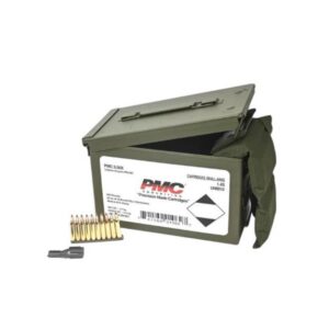 PMC Rifle Ammunition 5.56mm 55 gr FMJ 3120 fps 840/ct W/Bandoleer 840 Metal Box (2-Metal Boxes