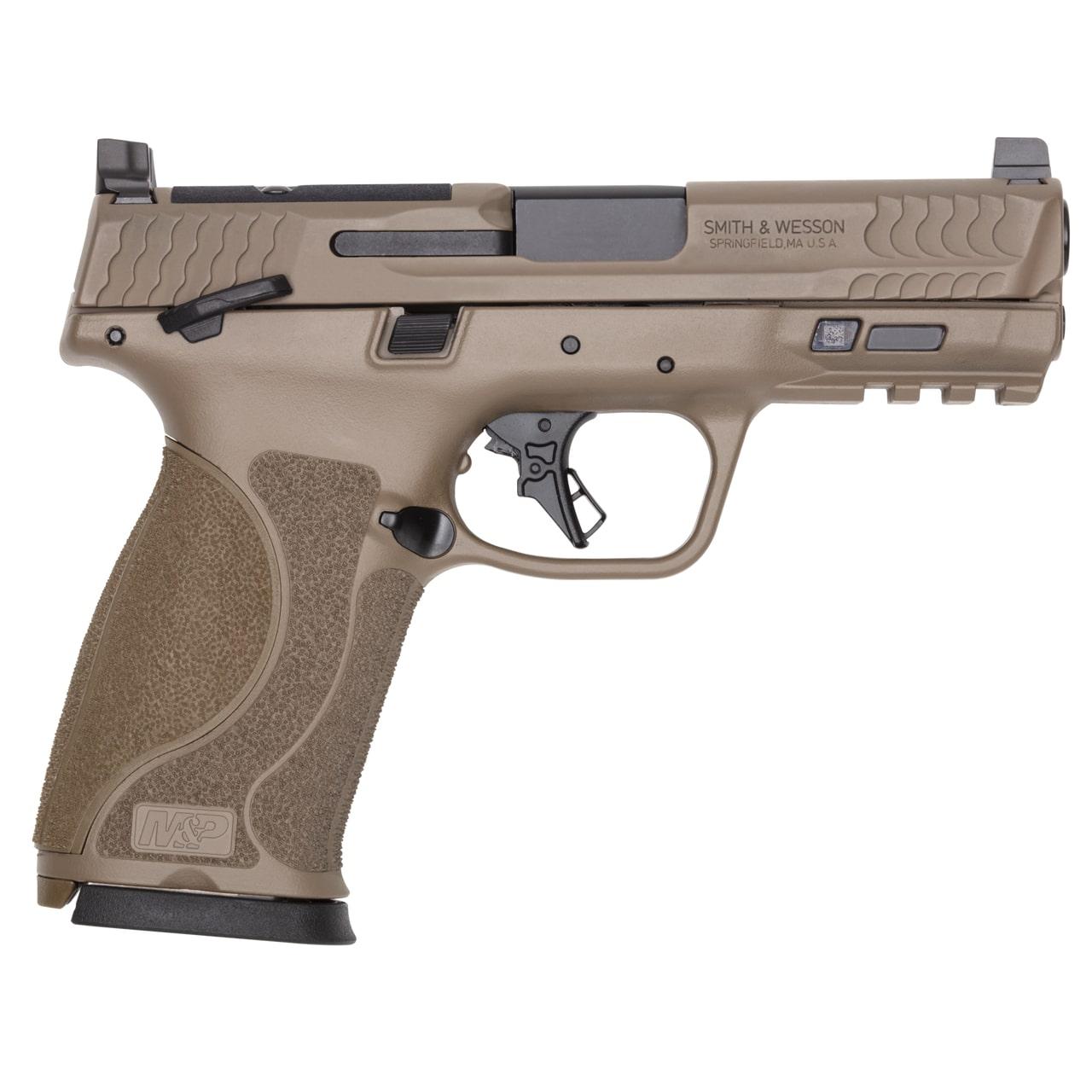 https3A2F2Fmedia.chattanoogashooting.com2Fimages2Fproduct2FSW144242FSW144241.jpg S&W M&P10 2.0 Or Thumb Safety Limited Edition Backpacker Handgun 10mm Auto 15rd Magazines(2) 4" Barrel FDE - Image 1