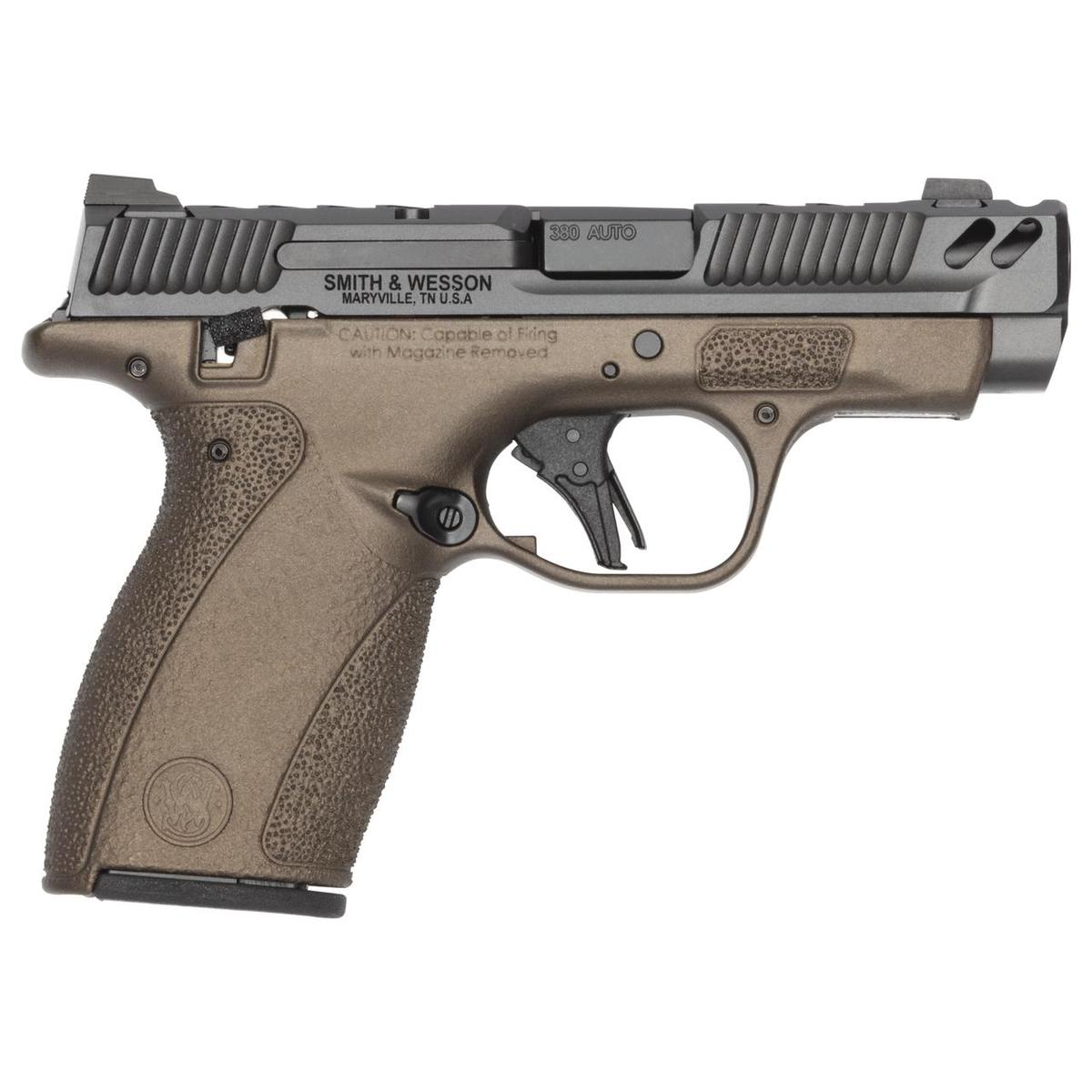 https3A2F2Fmedia.chattanoogashooting.com2Fimages2Fproduct2FSW148462FSW148462.jpg S&W PC Bodyguard 2.0 Midnight Bronze Carry Comp Handgun .380 Auto 10(1)&12(1)rd Magazines 3.1" Comp Barrel Thumb Safety - Image 1