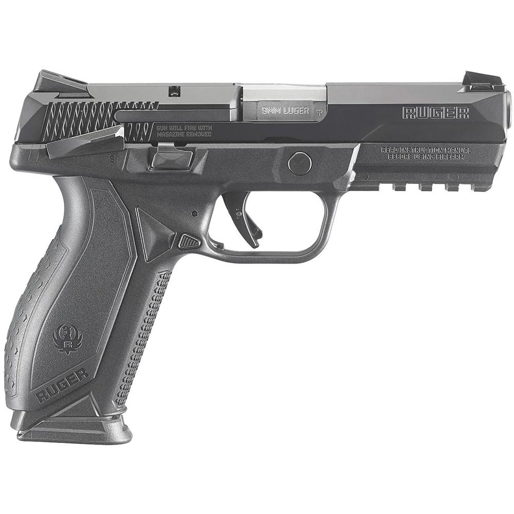 https3A2F2Fmedia.chattanoogashooting.com2Fimages2Fproduct2FUR86382FUR8638-1.jpg Ruger American Duty Frame Handgun 9mm Luger 10rd Magazine 4.2" Barrel Black with Safety - Image 1