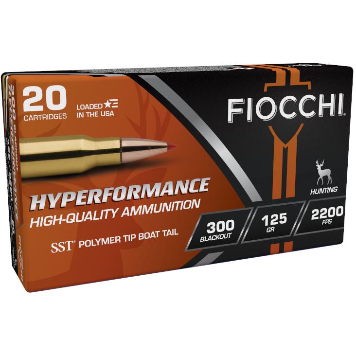 https3A2F2Fmedia.chattanoogashooting.com2Fimages2Fproduct2FXN300BLKHA2FXN300BLKHA1.jpg Fiocchi Hyperformance Hunt SST Rifle Ammunition .300 Blackout 125gr PT 2200 fps 25/ct - Image 1