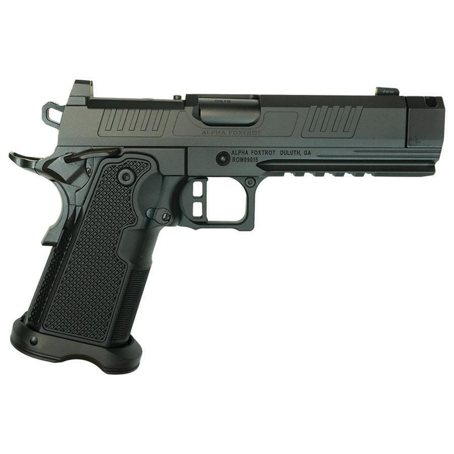 https3A2F2Fmedia.chattanoogashooting.com2Fimages2Fproduct2FXXAA47X1CIGXDBK20PROM2Faf1911_romulus_9mm_4_25_comp_thread_mos_dlc_blk_17_20rd_al_grip_xxaa47x1cigxdbk19_0003_Right.jpg Alpha Foxtrot AF1911-Romulus MOS Adapter Handgun 9mm Luger 20rd Magazines(5) 4.25" Comp Threaded Barrel DLC Black - Image 1