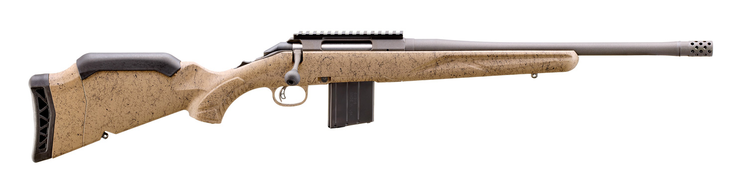 image-full-6879-37464ecd2a61cbe4a636df06397f7768.jpg RUGER AMERICAN G2 RANCH 400 LEGEND 16.1" T.B. FDE SPLTR 5RD - Image 1