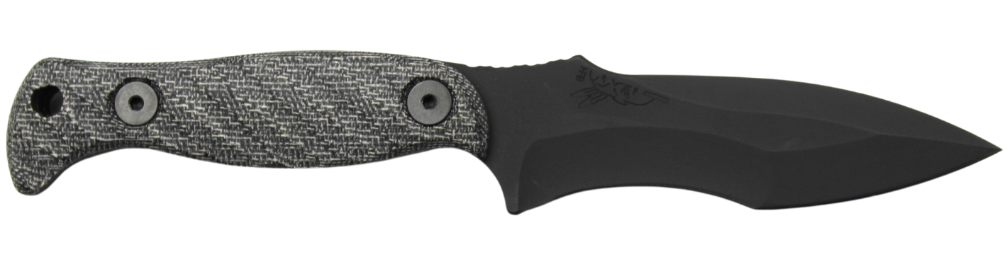 image-full-7377-6c35c6af5edc1d6815bcf283ddc74231.png HALF FACE BLADES EXTREMIS 3.5" BLADE, 7.5"OA, S45VN STEEL, ARMOR BLK, GRAY MICARTA GRIP - Image 1