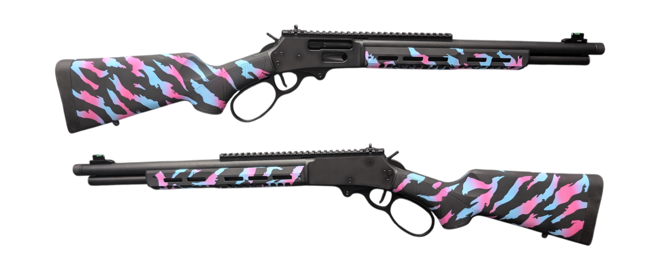 image-full-9122-47582934e02af9dd48471aba39f97a84.png SMITH & WESSON 1854 STEALTH HUNTER MIAMI TIGER 44MAG LEVER ACTION 16.3" 8+1RD - Image 1