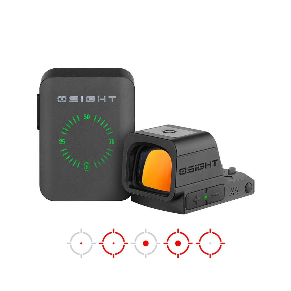 image-full-9257-5a28d1de464da5fafeea1683d9bf42b5.jpg OSIGHT XR 2/6 MOA DOT + 32 MOA CIRCLE ENCLOSED RED DOT SIGHT W/ CHARGING COVER RMR FOOTPRINT, BLACK - Image 1
