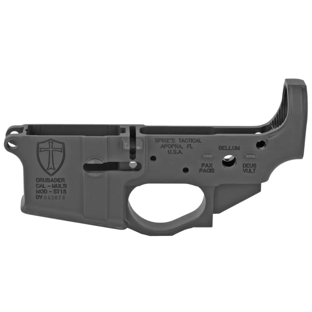 391-14164639.webp SPIKES TACTICAL STRIPPED LOWER RECEIVER MULTI CAL, CRUSADER LOGO