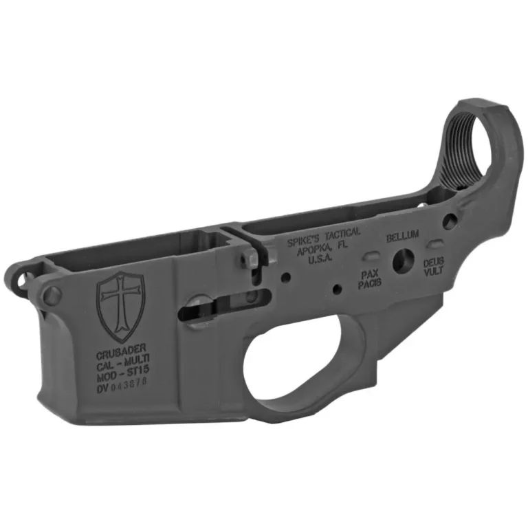 SPIKES TACTICAL STRIPPED LOWER RECEIVER MULTI CAL, CRUSADER LOGO