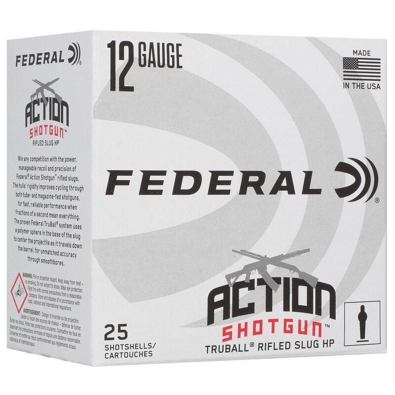 https3A2F2Fmedia.chattanoogashooting.com2Fimages2Fproduct2FFAAS12HLRS2FFAAS12HLRS1.jpg Federal Action Shotgun Truball Slug Shotshells 12ga 2-3/4" 438gr 1300 fps Slug 25/ct - Image 1