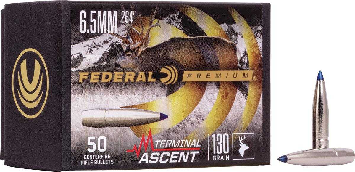 https3A2F2Fmedia.chattanoogashooting.com2Fimages2Fproduct2FFAPB264TA12FFAPB264TA1.jpg Federal Terminal Ascent Component Bullet - .264 130 Grain PT 50/ct - Image 1