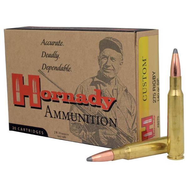 https3A2F2Fmedia.chattanoogashooting.com2Fimages2Fproduct2FHO80702FHO8070-1.jpg Hornady Custom Lite Rifle Ammunition .275 Rigby 140 gr SP 2680 fps 20/ct - Image 1