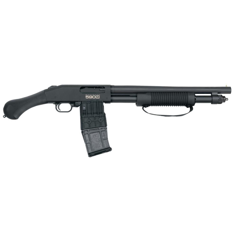 https3A2F2Fmedia.chattanoogashooting.com2Fimages2Fproduct2FMV502082FMV50208-1.jpg Mossberg 590M Shockwave Mag-Fed Shotgun 12 ga 2.75" Chamber 10rd Magazine 15" Barrel Matte Blue - Image 1