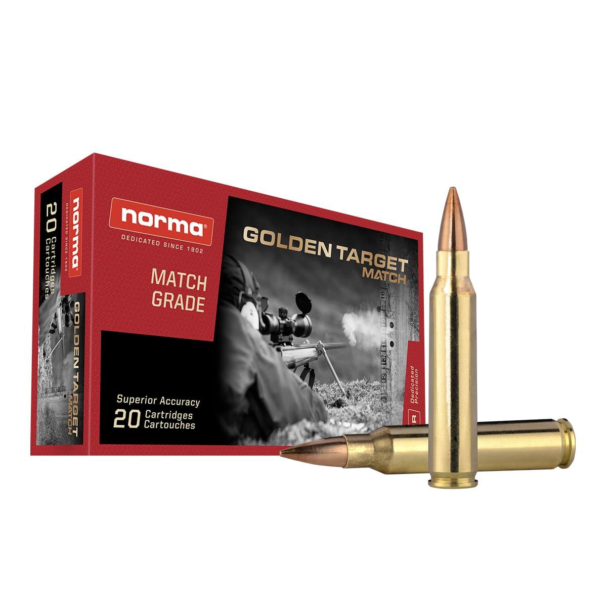 https3A2F2Fmedia.chattanoogashooting.com2Fimages2Fproduct2FNH101576922FNH10157692.jpg Norma Golden Target Match Rifle Ammunition .223 Rem 69 gr BTHP 2936 fps 20/ct - Image 1