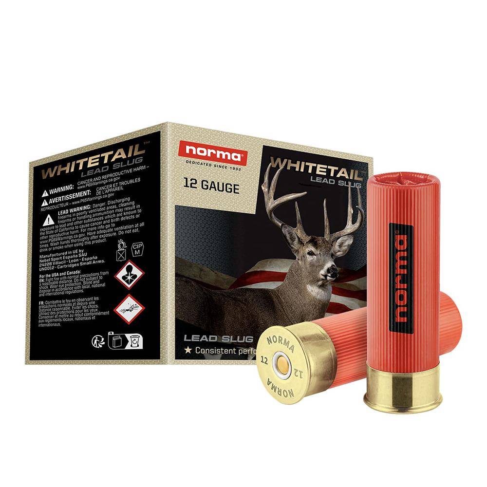 https3A2F2Fmedia.chattanoogashooting.com2Fimages2Fproduct2FNH11980434102FNH11980434101.jpg Norma WHITETAIL Shotshells 12ga 2-3/4" 1oz 1600 fps Slug 25/ct - Image 1