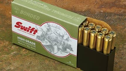 https3A2F2Fmedia.chattanoogashooting.com2Fimages2Fproduct2FSB100412FSB10041.jpg Swift A-Frame Rifle Ammunition .30-06 Sprg 180 gr A-Frame 2724 fps 20/ct - Image 1