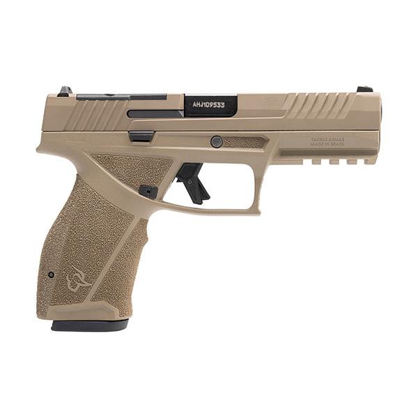 https3A2F2Fmedia.chattanoogashooting.com2Fimages2Fproduct2FTX1TX9F441MF2FTX1TX9F441MF1.jpg Taurus TX9 Full Size Handgun 9mm Luger 17rd Magazines(2) 4.5" Barrel Matte/Slide FDE/Frame - Image 1