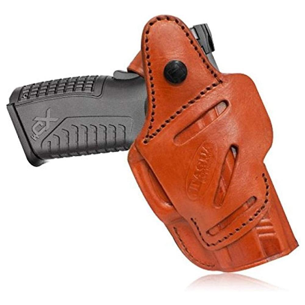 https3A2F2Fmedia.chattanoogashooting.com2Fimages2Fproduct2FTYIPHR47122FTYIPHR4712.jpg Tagua Leather 4in1 IWB Holster with Snap for S&W J Frame Brown RH - Image 1
