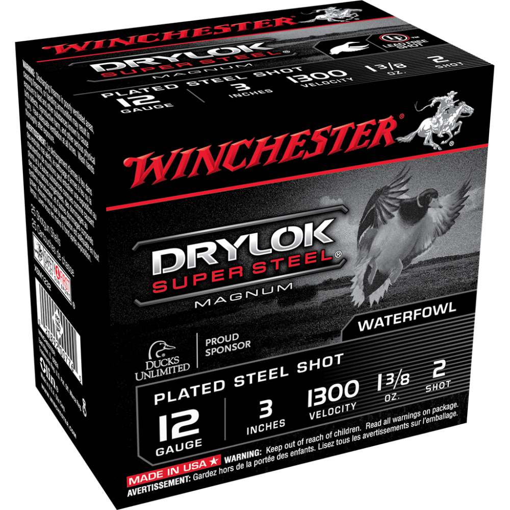https3A2F2Fmedia.chattanoogashooting.com2Fimages2Fproduct2FWNXSM12322FWNXSM1232-1.png Winchester Super-X Drylok Super Steel Shotshells 12 ga 3" 1-3/8 oz 1375 fps #2 25/ct - Image 1