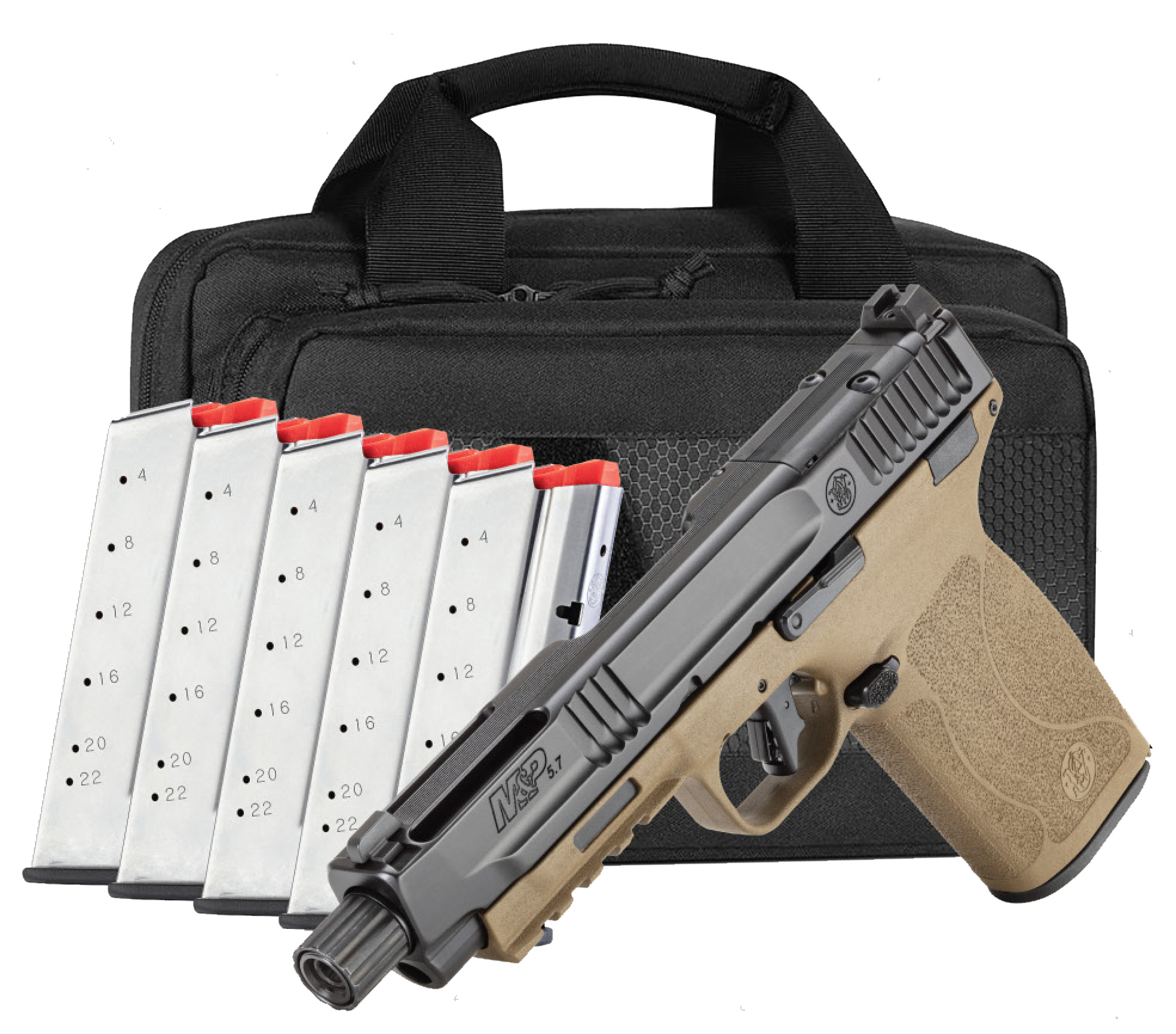 1475166c5.jpg SMITH AND WESSON M&P5.7 OR 5.7X28 BK/FDE TB PKG
