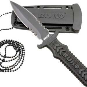 RUKO FIXED 3" NECK/BOOT KNIFE - NYLON HANDLE CLAMSHELL