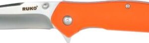 RUKO FOLDER TACTICAL KNIFE - 3.25" ORANGE HANDLE CLAMSHELL