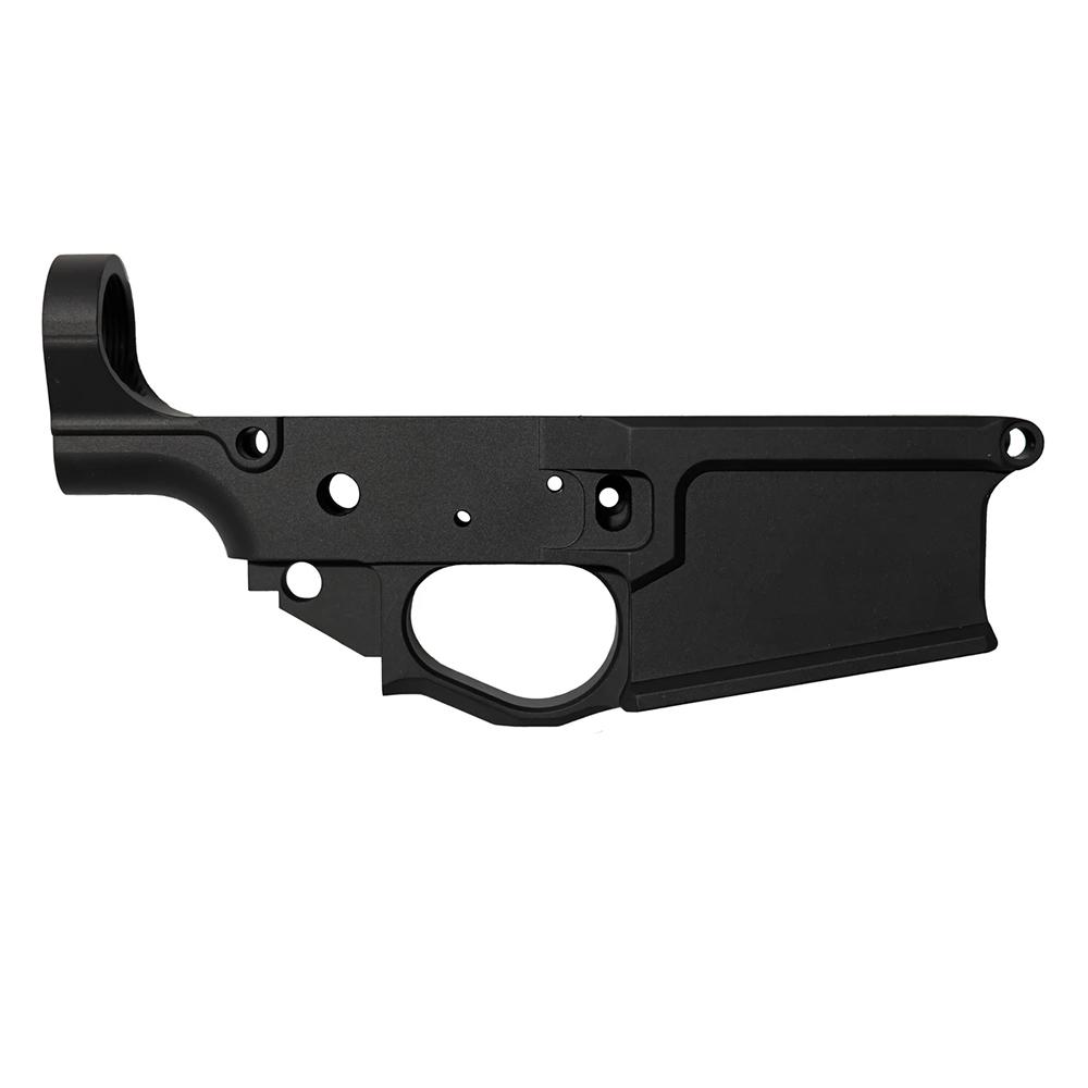 https3A2F2Fmedia.chattanoogashooting.com2Fimages2Fproduct2FAWSTPCA10LOWERBLK2FAWSTPCA10LOWERBLK-1.jpg Combat Armory Billet AR-10 Lower Receiver Stripped with Mag Release and Ejector Black - Image 1