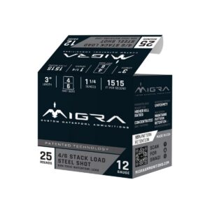 Migra Steel Waterfowl Stacked Shotshell 12ga 3" 1-1/4 oz 1515 fps #4 & #6 25/ct