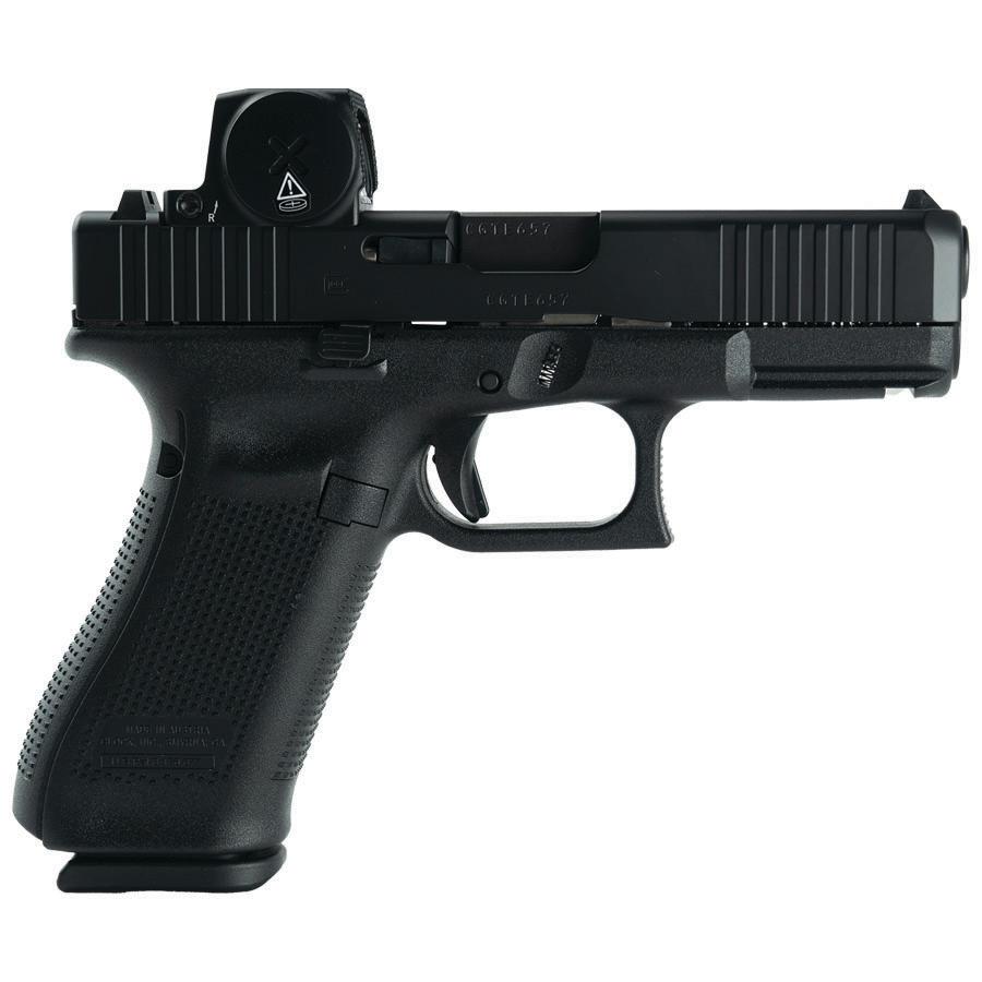 https3A2F2Fmedia.chattanoogashooting.com2Fimages2Fproduct2FGLPV4550203DFEND2Fglock_45_v_9mm_fxd_comm_17rd_vortex_defender_enclosed_optic_glpv4550203dfend_0003_Right.jpg Glock V-Series Optic Ready Model 45 Handgun 9mm Luger 17rd Magazines(3) 3.7" Barrel Black Cerakote Vortex Defender Optic Austria - Image 1