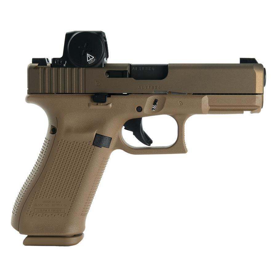 https3A2F2Fmedia.chattanoogashooting.com2Fimages2Fproduct2FGLUV1950703XDFEND2Fglock_19x_v_9mm_gns_comm_17rd_vortex_defender_enclosed_optic_gluv1950703xdfend_0003_Right.jpg Glock V-Series Model 19 Handgun 9mm Luger 15rd Magazines (3) 4.02" Barrel FDE Vortex Defender US Made - Image 1