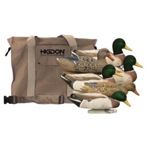Hidgon Magnum Mallard Foam Filled Flocked Heads Duck Decoys 6/ct with Slot Bag
