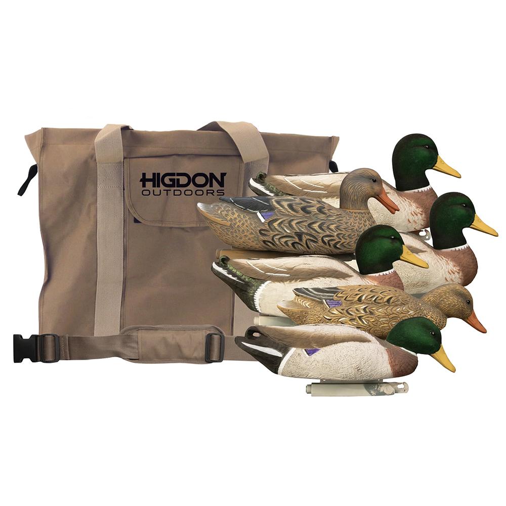 https3A2F2Fmedia.chattanoogashooting.com2Fimages2Fproduct2FHG170542FHG17054-1.jpg Hidgon Magnum Mallard Foam Filled Flocked Heads Duck Decoys 6/ct with Slot Bag - Image 1